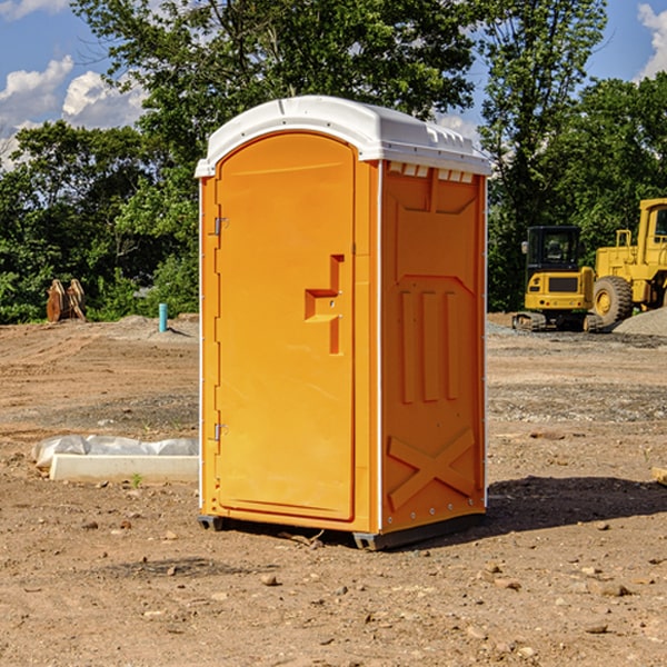 how often are the portable restrooms cleaned and serviced during a rental period in Princeton Meadows